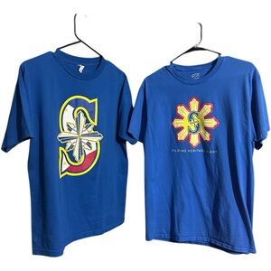 Seattle Mariners MLB Filipino Heritage Night Bundle of 2 Shirts Blue Size Medium